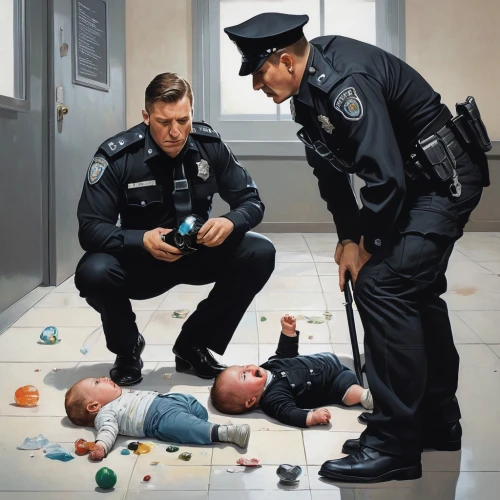 emergency medicine,policeman,police crime scene,criminal police,police force,police work,crime scene,paramedic,oil on canvas,oil painting on canvas,police check,anti vaccination concept,police,common law,arrest,cops,child protection,first-aid,crime,body camera,Conceptual Art,Fantasy,Fantasy 12