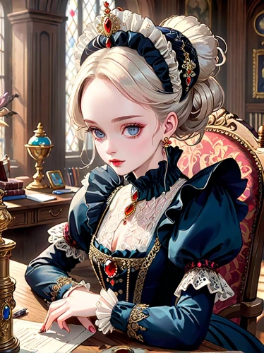 victorian lady,game illustration,fairy tale character,alice,victorian style,cinderella,girl studying,baroque,rococo,vanessa (butterfly),old elisabeth,watchmaker,fantasy portrait,pianist,female doll,vexiernelke,aristocrat,victorian,painter doll,french digital background,Anime,Anime,General