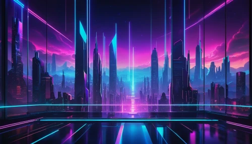 futuristic landscape,futuristic,cityscape,vast,vapor,metropolis,fantasy city,80's design,scifi,cyberpunk,fantasy landscape,ultraviolet,3d background,alien world,sci - fi,sci-fi,horizon,art deco background,4k wallpaper,atmoshphere,Illustration,Realistic Fantasy,Realistic Fantasy 18