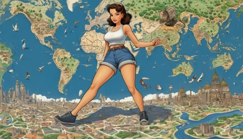 globe trotter,fantasy world,harmonia macrocosmica,yard globe,world travel,world wonder,continents,map world,travel poster,map of the world,ecological footprint,globetrotter,globe,travel woman,the world,financial world,buenos aires,world's map,world map,mother earth statue,Illustration,Children,Children 03