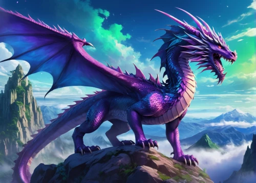 painted dragon,forest dragon,dragon,dragon of earth,dragon li,dragon design,gryphon,wyrm,green dragon,draconic,black dragon,dragons,dragon bridge,dragon fire,fantasy picture,5 dragon peak,moraine,fantasy art,purple,dragon tree,Illustration,Japanese style,Japanese Style 03