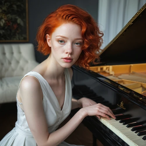 pianist,piano,concerto for piano,piano lesson,piano player,red-haired,steinway,the piano,jazz pianist,iris on piano,ginger rodgers,chopin,play piano,redheaded,redhair,tilda,grand piano,vanity fair,redheads,red head