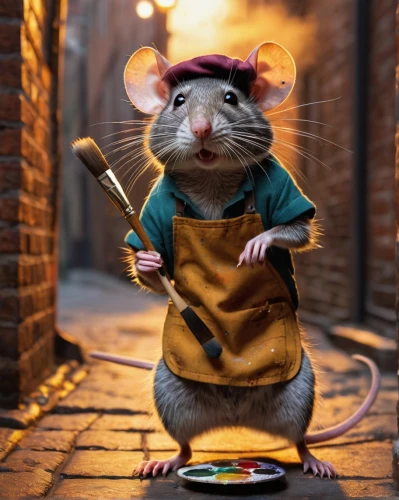 ratatouille,musical rodent,rat na,color rat,rataplan,rat,chef,splinter,mousetrap,rodents,year of the rat,mouse bacon,cookery,dwarf cookin,mouse,men chef,rodent,mouse trap,lab mouse icon,conductor,Art,Classical Oil Painting,Classical Oil Painting 25