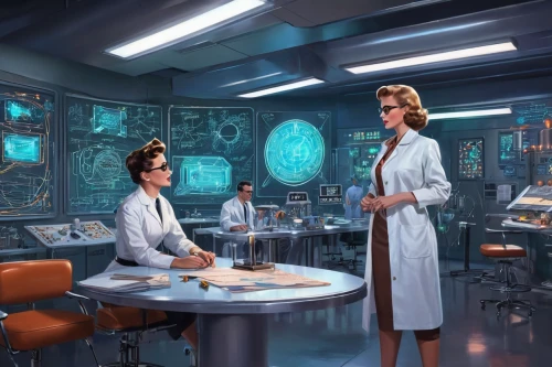 sci fi surgery room,sci fiction illustration,operating room,female doctor,operating theater,medical illustration,theoretician physician,doctor's room,natural scientists,laboratory,chemical laboratory,doctors,medical professionals,cartoon doctor,laboratory information,medical sister,surgery room,pathologist,fish-surgeon,science-fiction,Illustration,Retro,Retro 12