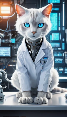 veterinarian,veterinary,fish-surgeon,theoretician physician,scientist,doctor,pathologist,physician,laboratory information,cat image,pharmacist,laboratory,spayed,researcher,ophthalmology,consultant,biologist,lab,female doctor,cartoon cat,Unique,Design,Character Design