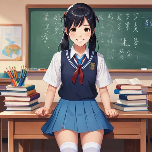 azusa nakano k-on,classroom,tutor,classroom training,school clothes,girl studying,teacher,class room,school items,school uniform,school desk,torekba,tutoring,student,school skirt,schoolgirl,academic,school start,sitting on a chair,maya,Illustration,Japanese style,Japanese Style 06