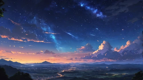 starry sky,night sky,fantasy landscape,the night sky,landscape background,star sky,nightsky,falling stars,starscape,night stars,rainbow and stars,sky,colorful stars,moon and star background,starlight,dream world,star winds,starry night,mountain world,dusk background,Photography,General,Natural