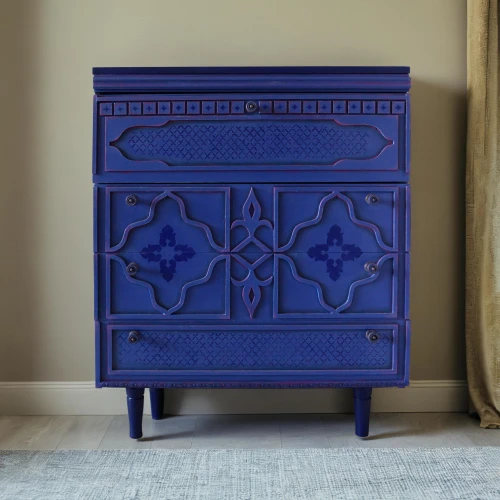 chest of drawers,sideboard,antique sideboard,baby changing chest of drawers,dresser,armoire,moroccan pattern,end table,antique furniture,tv cabinet,mazarine blue,nightstand,dressing table,bedside table,damask,danish furniture,chiffonier,storage cabinet,patterned wood decoration,drawers