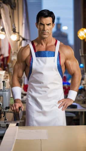 carbossiterapia,muscle man,body-building,body building,men chef,model train figure,chef,steel man,sew,bodybuilder,cook ware,meat kane,bodybuilding,propane,edge muscle,cook,action figure,angry man,actionfigure,arms,Illustration,American Style,American Style 04