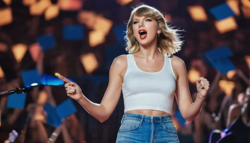 confetti,singing,playback,to sing,ecstatic,raised hands,mic,sing,performing,tayberry,tongue,denim background,pop music,vocal,vocals,guitar,microphone,paper shredder,singing sand,sleeveless shirt,Art,Artistic Painting,Artistic Painting 46