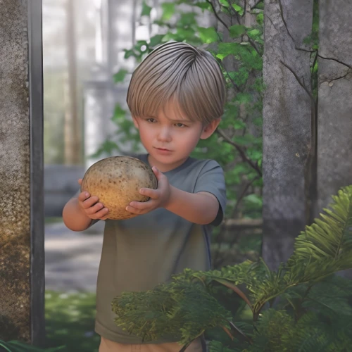 digital compositing,holding a coconut,3d rendered,3d rendering,3d render,throwing leaves,forest fruit,render,forest mushroom,painting easter egg,acorn,stone tool,children's background,fallen acorn,b3d,cinema 4d,acorns,clay animation,wooden ball,stone ball