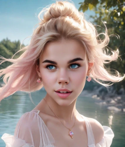 natural cosmetic,fantasy portrait,fae,bjork,pink beauty,elsa,the blonde in the river,romantic look,mystical portrait of a girl,barbie,natural color,eglantine,fantasy picture,enchanting,rapunzel,retouching,girl on the river,natural pink,fantasy girl,3d fantasy,Photography,Natural