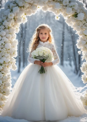 girl in a wreath,flower girl,flower girl basket,bridal clothing,white rose snow queen,wedding photo,wedding dresses,bridal dress,little girl fairy,wedding dress,silver wedding,bridal,wedding gown,beautiful girl with flowers,little girl dresses,wedding frame,wedding photographer,white winter dress,wedding photography,girl in flowers,Photography,General,Fantasy