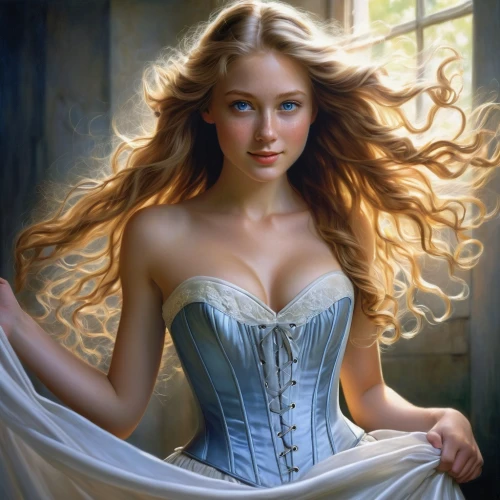 celtic woman,romantic portrait,fantasy portrait,mystical portrait of a girl,young woman,rapunzel,fantasy art,bodice,cinderella,portrait of a girl,blonde woman,fairy tale character,fantasy woman,fantasy picture,blond girl,white lady,emile vernon,young lady,golden haired,female beauty,Illustration,Realistic Fantasy,Realistic Fantasy 04