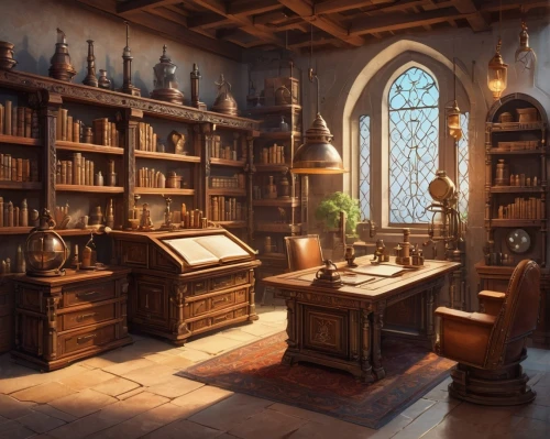 apothecary,bookshelves,ornate room,medieval architecture,candlemaker,study room,cabinetry,victorian kitchen,dark cabinetry,bookcase,old library,scholar,potions,bookshop,cabinets,reading room,librarian,bookshelf,antiquariat,dandelion hall,Unique,3D,Isometric
