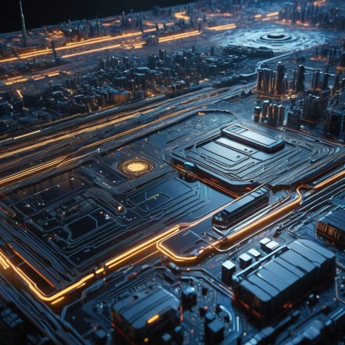 circuitry,circuit board,industrial area,container terminal,urban development,industrial landscape,smart city,solar cell base,metropolis,transport hub,district 9,aerial landscape,black city,hudson yards,industrial security,destroyed city,petrochemical,cities,inland port,city cities,Photography,General,Sci-Fi