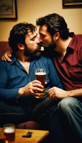 gay love,gay men,gay couple,man love,glasses of beer,forbidden love,glbt,inter-sexuality,amorous,beer match,men sitting,stock photography,cheek kissing,drinking party,i love beer,couple in love,single malt whisky,romantic portrait,pda,the hands embrace,Art,Artistic Painting,Artistic Painting 37