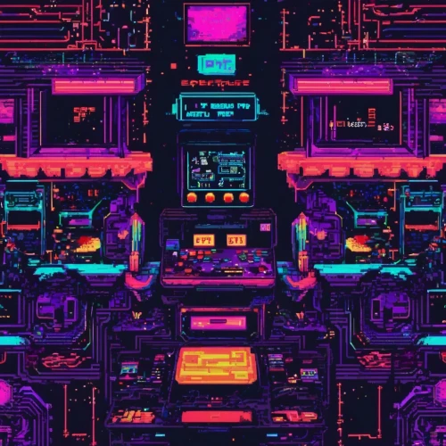 80's design,abstract retro,retro background,cyberpunk,pixel cells,cyber,retro styled,scifi,mechanical,retro pattern,80s,neon coffee,computer art,trip computer,vhs,electronics,spaceship space,techno color,retro diner,cyberspace,Unique,Pixel,Pixel 04