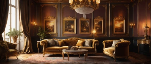 ornate room,sitting room,interiors,interior decor,royal interior,luxury home interior,antique furniture,danish room,chaise lounge,cognac,interior design,interior decoration,livingroom,napoleon iii style,neoclassical,great room,danish furniture,decor,chateau margaux,living room,Conceptual Art,Oil color,Oil Color 06