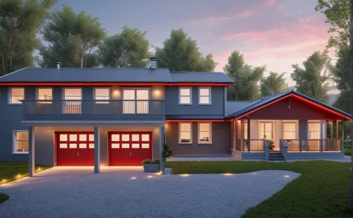 3d rendering,new england style house,smart home,render,smart house,floorplan home,modern house,3d render,3d rendered,red roof,danish house,mid century house,house drawing,house floorplan,house purchase,core renovation,crown render,two story house,garage door,prefabricated buildings,Photography,General,Realistic