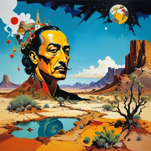 el salvador dali,dali,hans christian andersen,red cloud,arid land,sahara,baron munchausen,leibniz,matruschka,kayenta,anasazi,desertification,albuquerque,hesse,mural,southwestern,cosmos,gobi,tassili n'ajjer,mexican hat,Conceptual Art,Oil color,Oil Color 07