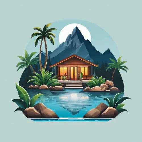 airbnb icon,tropical house,palm tree vector,pool house,airbnb logo,houses clipart,tropical island,cabana,home landscape,beach house,vector illustration,bungalow,dribbble icon,holiday villa,dribbble,tahiti,kauai,summer cottage,landscape background,summer house,Unique,Design,Logo Design