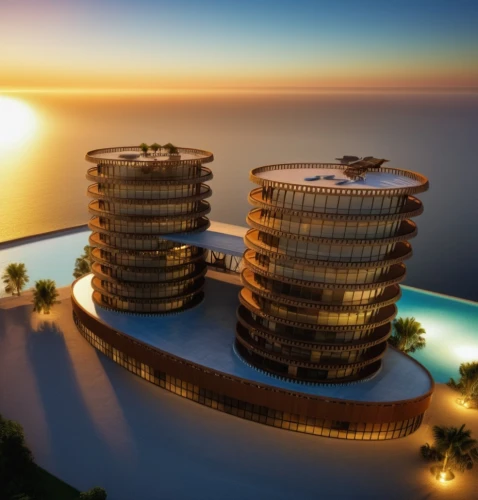 largest hotel in dubai,hotel barcelona city and coast,jumeirah beach hotel,costa concordia,hotel riviera,3d rendering,futuristic architecture,cube stilt houses,mamaia,skyscapers,luxury property,eco hotel,luxury hotel,beach resort,the hotel beach,dunes house,seaside resort,render,hotel complex,floating islands,Photography,General,Realistic