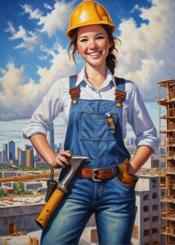 female worker,blue-collar worker,construction worker,construction industry,ironworker,hardhat,girl in overalls,blue-collar,builder,hard hat,construction company,tradesman,railroad engineer,electrical contractor,contractor,construction workers,women in technology,structural engineer,roofer,construction helmet,Conceptual Art,Daily,Daily 34