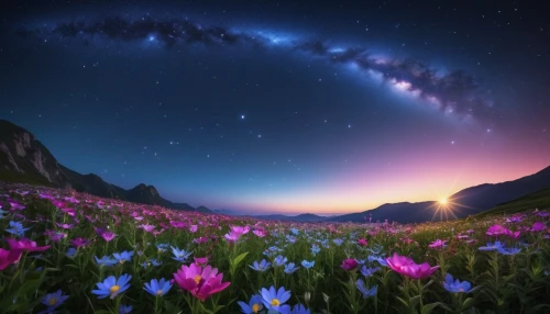 cosmic flower,fairy galaxy,colorful stars,cosmos field,milky way,the milky way,magic star flower,flowers celestial,cosmos,astronomy,colorful star scatters,milkyway,star flower,cosmos flower,starflower,field of flowers,galaxy collision,cosmos wind,starry sky,the valley of flowers,Photography,General,Realistic