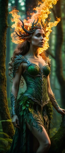 dryad,fire dancer,faery,the enchantress,faerie,fae,dancing flames,firedancer,fire dance,flame spirit,fire siren,sorceress,fantasy woman,fire-eater,fantasy picture,fire artist,forest fire,fantasy art,forest dragon,burning hair,Photography,General,Fantasy