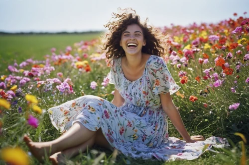 girl in flowers,beautiful girl with flowers,cheerfulness,laughter,laugh,ecstatic,cheerful,field of flowers,laughing tip,carefree,cheery-blossom,picking flowers,flowers field,flower field,meadow flowers,meadow play,meadow,wild flowers,blooming field,to laugh,Photography,Documentary Photography,Documentary Photography 12