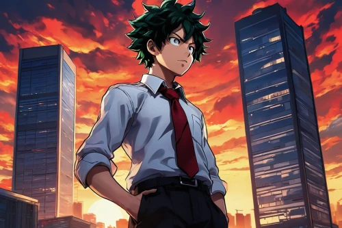 my hero academia,dusk background,fire background,wiz,anime boy,would a background,tie,jin deui,anime cartoon,cg artwork,ren,ceo,hero,ganai,business man,billionaire,greed,portrait background,determination,attorney,Photography,Fashion Photography,Fashion Photography 23