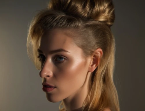 artificial hair integrations,magnolieacease,updo,blonde woman,pony tail,pompadour,semi-profile,bun mixed,management of hair loss,chignon,portrait background,ponytail,airbrushed,female model,cosmetic brush,blonde girl,portrait photography,profile,pony tails,cool blonde,Photography,General,Realistic