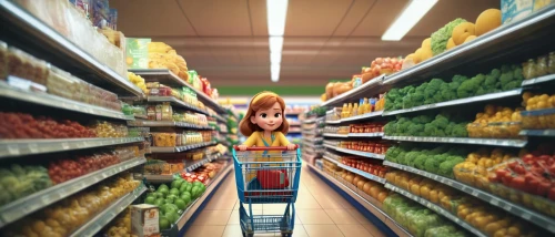 supermarket,grocery,supermarket shelf,grocery store,aisle,grocery shopping,grocer,groceries,woman shopping,shopper,shopkeeper,grocery basket,shopping basket,shopping-cart,grocery cart,pantry,ratatouille,minimarket,the shopping cart,shopping trolley