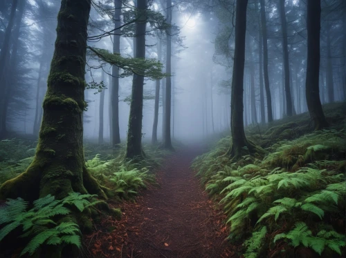 foggy forest,forest path,germany forest,enchanted forest,the mystical path,fairytale forest,hiking path,forest floor,forest of dreams,tree lined path,fir forest,coniferous forest,haunted forest,forest glade,forest walk,elven forest,fairy forest,green forest,holy forest,wooden path,Photography,General,Realistic