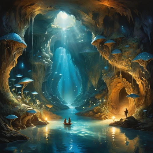 the blue caves,blue cave,cave on the water,blue caves,underground lake,fantasy picture,fantasy landscape,underwater landscape,sea cave,sea caves,underwater oasis,fantasy art,cave tour,cave,descent,ice cave,maelstrom,pit cave,3d fantasy,merfolk,Illustration,Realistic Fantasy,Realistic Fantasy 16