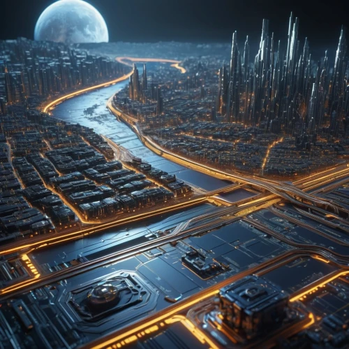 metropolis,futuristic landscape,black city,destroyed city,fantasy city,sci fi,city cities,ancient city,sci - fi,sci-fi,terraforming,city at night,urbanization,scifi,cities,dystopian,cityscape,space port,smart city,urban development,Photography,General,Sci-Fi