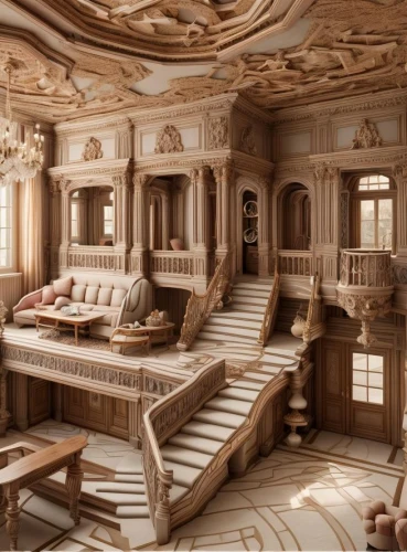 ornate room,great room,woodwork,sleeping room,log home,3d fantasy,luxury real estate,interior design,wooden construction,marble palace,doll house,luxury home interior,mansion,living room,sitting room,luxury hotel,dolls houses,luxury property,beautiful home,luxury decay