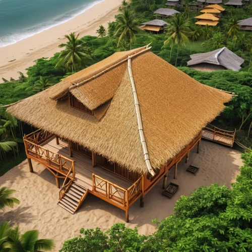 tropical house,beach resort,stilt house,thatched roof,straw hut,huts,holiday villa,thatch roof,beach tent,straw roofing,floating huts,tropical beach,umbrella beach,traditional house,dunes house,seaside resort,wooden roof,eco hotel,beach hut,beach restaurant,Photography,General,Realistic
