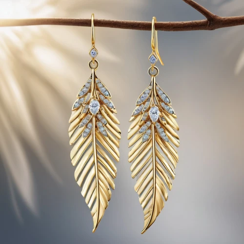 feather jewelry,jewelry florets,earrings,golden parakeets,gold leaves,wind chime,jewelry manufacturing,gold filigree,bridal jewelry,gold jewelry,adornments,bird feather,walnut leaf,golden leaf,earring,wind chimes,bird wing,parrot feathers,christmas jewelry,fir tree decorations,Photography,General,Realistic