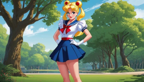 sailor,school skirt,schoolgirl,kantai collection sailor,golf course background,delta sailor,nurse uniform,anime girl,anime japanese clothing,school uniform,cheerleading uniform,anime cartoon,anime 3d,pin-up girl,kitsune,cheerleader,sakura background,world digital painting,sports uniform,anime,Illustration,Children,Children 01