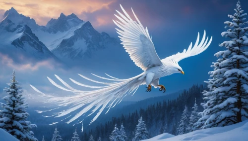 dove of peace,doves of peace,peace dove,white eagle,bluebird,white dove,angel wings,angel wing,fantasy picture,winter background,bird in flight,glory of the snow,snow owl,blue bird,gryphon,the spirit of the mountains,freestyle skiing,bird flying,blue jay,bluejay,Photography,General,Fantasy