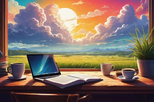 landscape background,coffee background,desk,art background,desk top,world digital painting,dusk background,background vector,creative background,3d background,background screen,summer background,apple desk,laptop,computer screen,idyllic,computer,cg artwork,french digital background,home landscape,Illustration,American Style,American Style 06