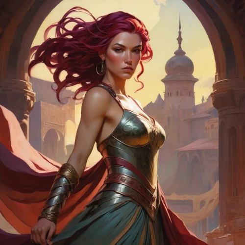 scarlet witch,fantasy woman,heroic fantasy,fantasy portrait,sorceress,fantasy art,the enchantress,merida,cg artwork,red cape,female warrior,fantasy picture,rosa ' amber cover,celtic queen,goddess of justice,red tunic,jaya,artemisia,transistor,rapunzel,Conceptual Art,Fantasy,Fantasy 18