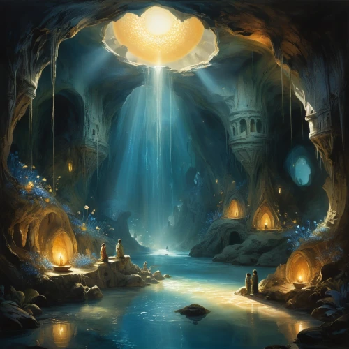 fantasy landscape,fantasy picture,fairy world,fantasy art,fantasy world,fairy village,dungeons,magical adventure,3d fantasy,enchanted forest,maelstrom,druid grove,children's fairy tale,enchanted,fairy tale castle,dream world,fairy forest,arcanum,mushroom landscape,fairy tale,Illustration,Realistic Fantasy,Realistic Fantasy 16