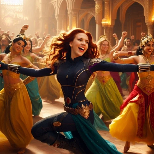 merida,sprint woman,fantasia,fantasy woman,woman power,elenor power,joy,xmen,cinderella,ecstatic,female hollywood actress,baton twirling,jaya,athletic dance move,elsa,marvels,the girl's face,to dance,dancing,marvelous