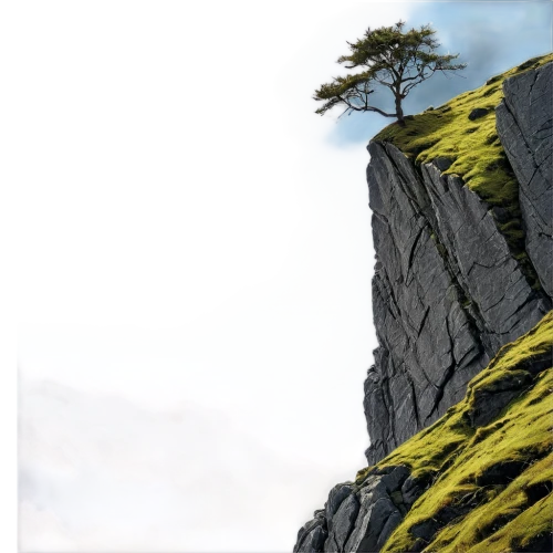 isolated tree,terraforming,mountain slope,mountain stone edge,lone tree,cliff face,landscape background,mountain tundra,terrain,cliffs,limestone cliff,steep,mountainside,mountain scene,rocky hills,mountain pasture,mountainous landforms,mountainous landscape,mountain landscape,free solo climbing,Illustration,Paper based,Paper Based 05