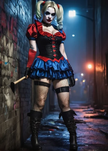 harley quinn,harley,killer doll,horror clown,femme fatale,cosplay image,catrina,queen of hearts,rockabella,scary clown,ringmaster,marionette,halloween and horror,halloween 2019,halloween2019,creepy clown,gothic fashion,harlequin,bad girl,gothic woman,Conceptual Art,Fantasy,Fantasy 16