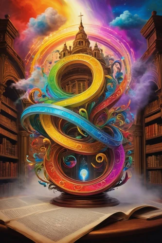 spiral book,magic book,colorful spiral,time spiral,spiral background,books,library book,potter's wheel,the books,spiral binding,bibliology,solomon's plume,sci fiction illustration,open book,read a book,open spiral notebook,divination,fantasy art,bookworm,spiral notebook,Illustration,Realistic Fantasy,Realistic Fantasy 18