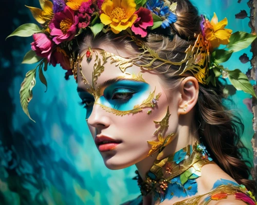 bodypainting,body painting,bodypaint,faery,faerie,fantasy art,face paint,fantasy portrait,masquerade,fairy peacock,headdress,venetian mask,flower fairy,fairy queen,body art,boho art,faun,feather headdress,mystical portrait of a girl,painted lady,Photography,Artistic Photography,Artistic Photography 08